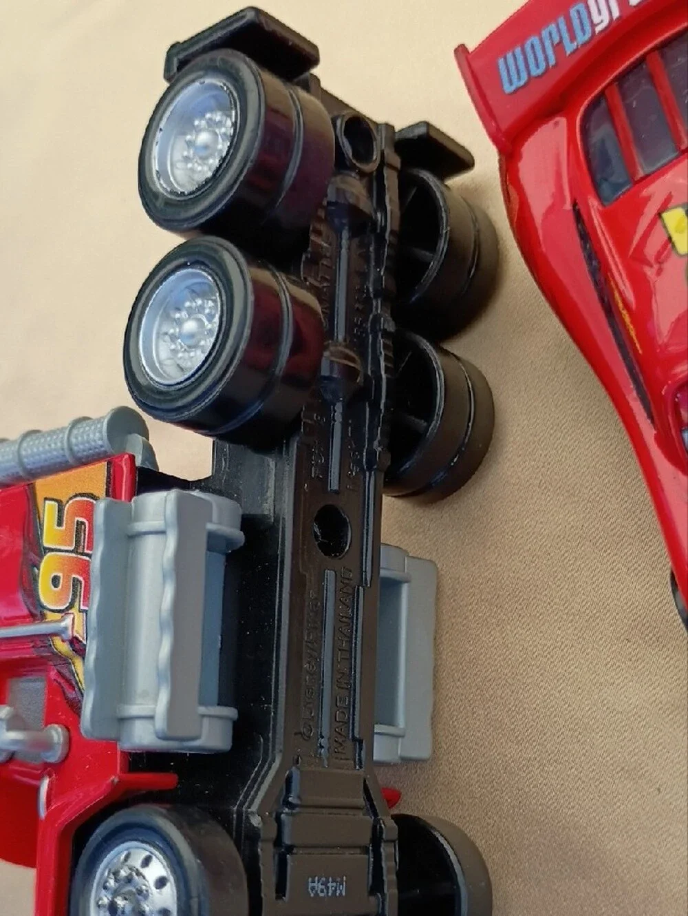 Disney Red Lightning McQueen & Blue Porsche Toy Cars